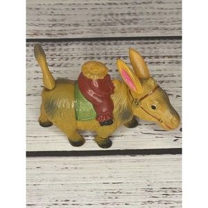 Vintage 1940's (Japan) CELLULOID Wind-up Mechanical DONKEY Toy Figure WORKS!!